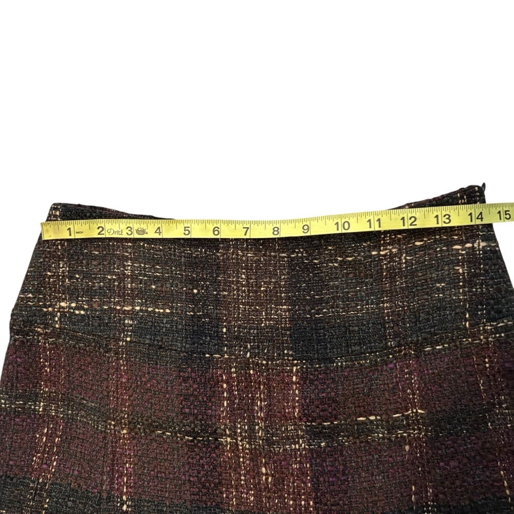 Akris Punto Multicolor Double Pleat Tweed Wool Blend Skirt, Sz 6 - Picture 8 of 13